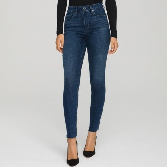 Max Studio Denim - Maxstudio Indigo High Rise Skinny Raw Hem Jeans